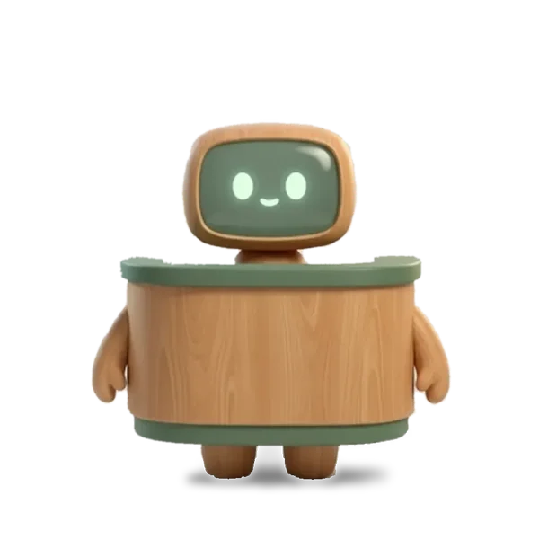 Pearl, the Desk, standing ready.